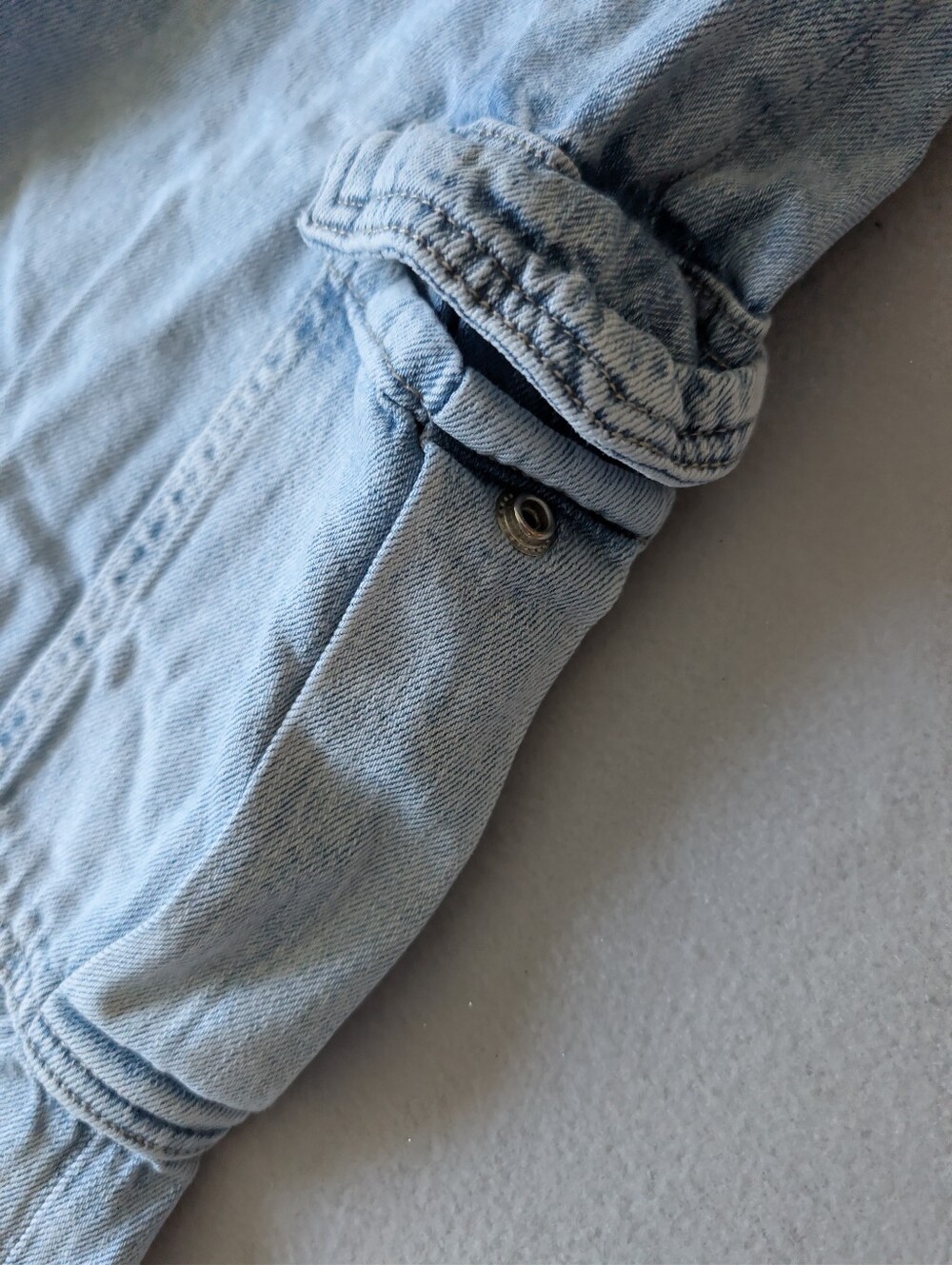 Gap High Rise Wide Leg Cargo Light Wash Jeans 100% Cotton Denim Sz 28/6 Utility image 5